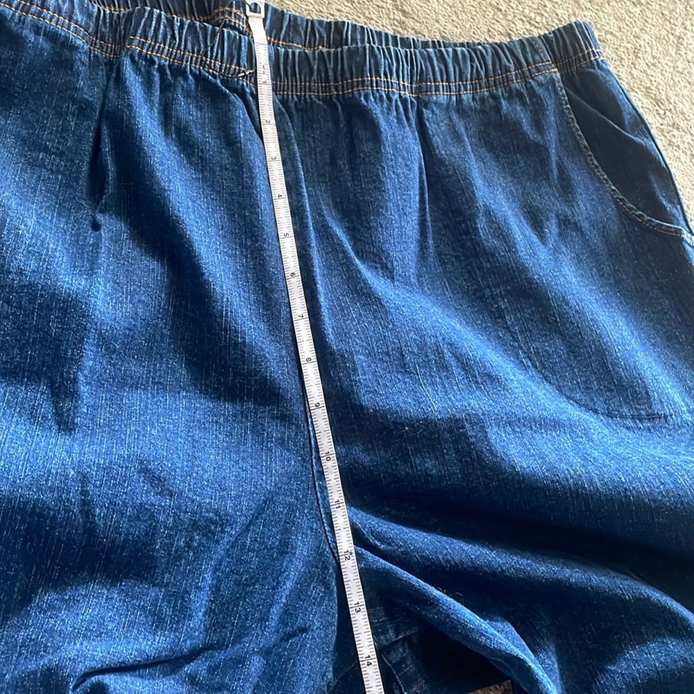 Ladies Croft & Barrow relaxed fit stretch Blue Denim pull on Jeans Sz 3X Short - Picture 7 of 8
